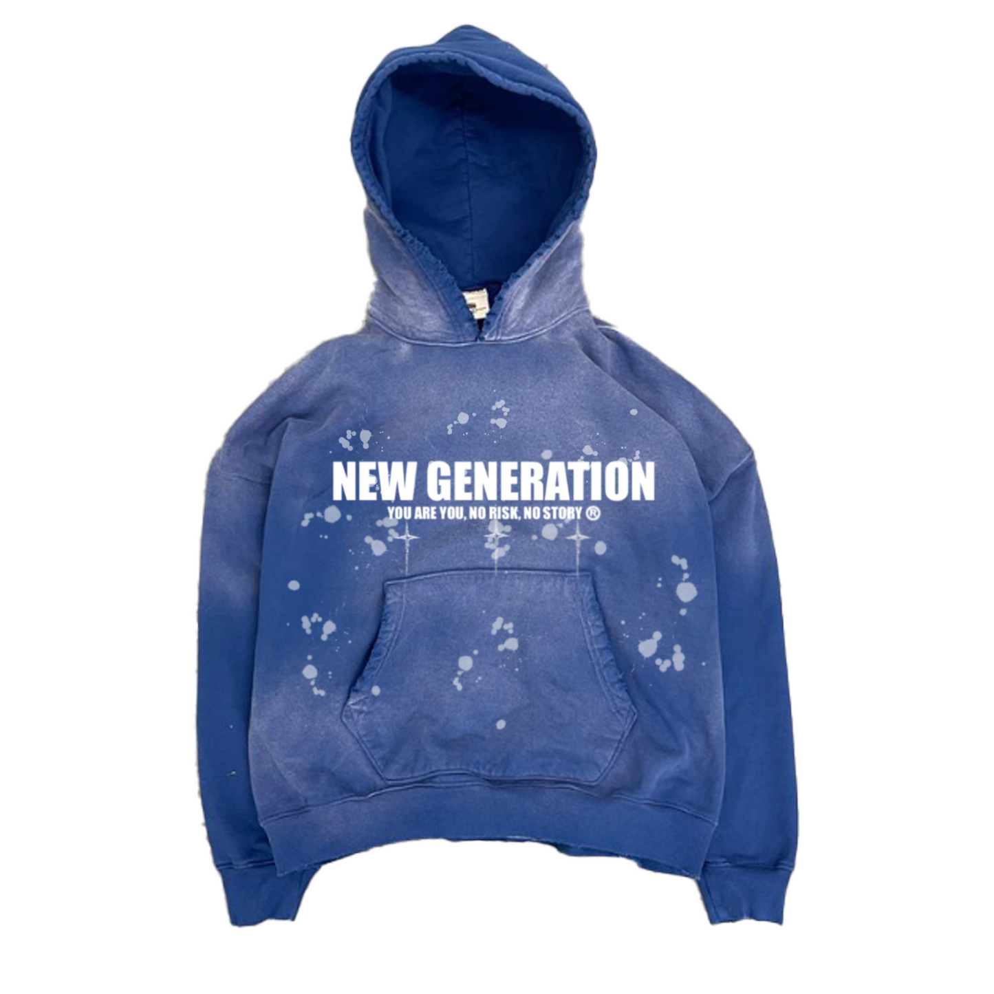 NAVY BLUE ACID WASH HOODIE